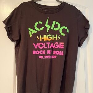 Chaser Women’s AC/DC Black and Green High Voltage Tee